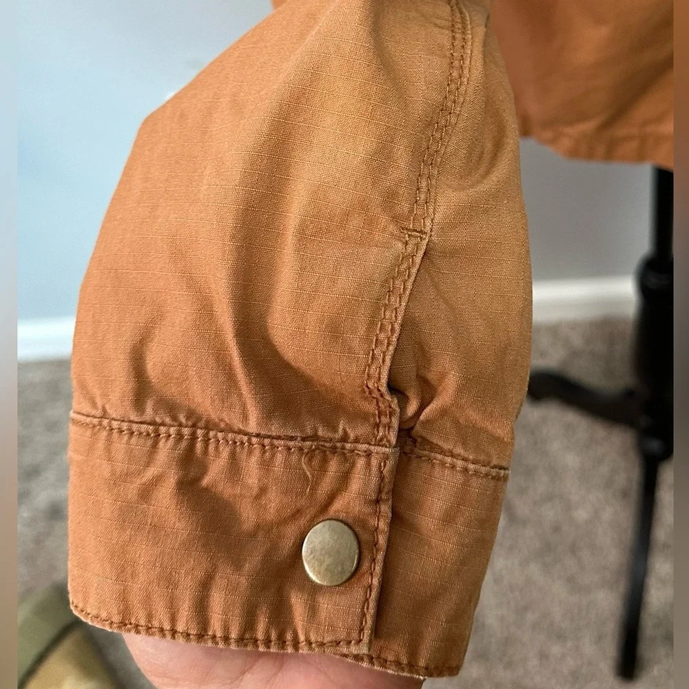 🍂🍂Jacket Old Navy Brown Cotton  with Floral Lining 🍂🍂 - Picture 8 of 14